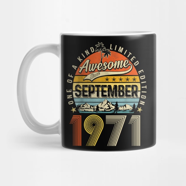 Awesome Since September 1971 Vintage 52nd Birthday by PlumleelaurineArt